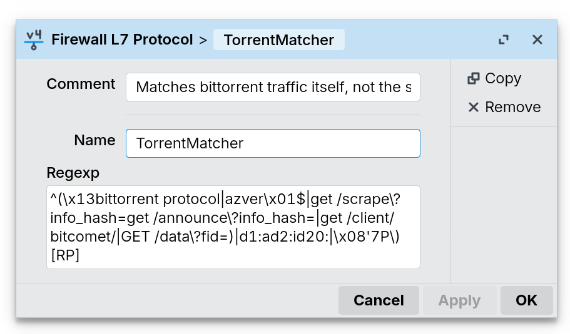 Layer7 Protocol Regexp