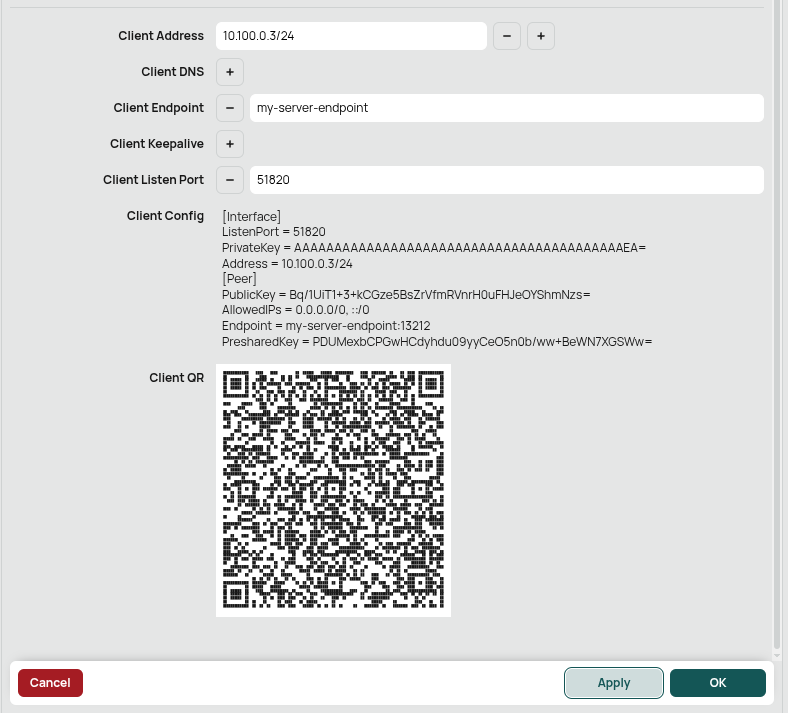 Wireguard Client Configuration