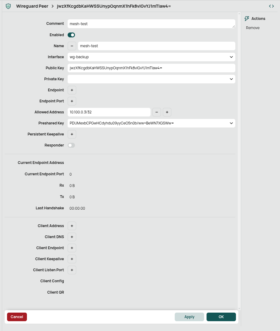Wireguard Peer Configuration