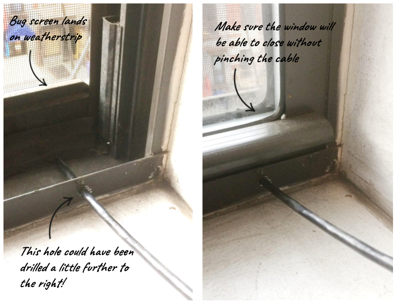 New Hole in Metal Window Frame