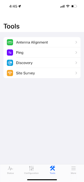 UISP App Tools Menu